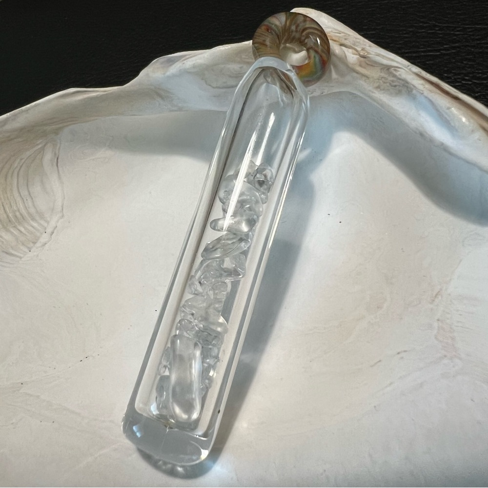 Rainbow Loop Quartz Filled Hollow Pendant